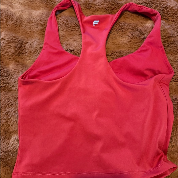 Fabletics Coral Red Racerback Crop Top - Picture 2 of 2